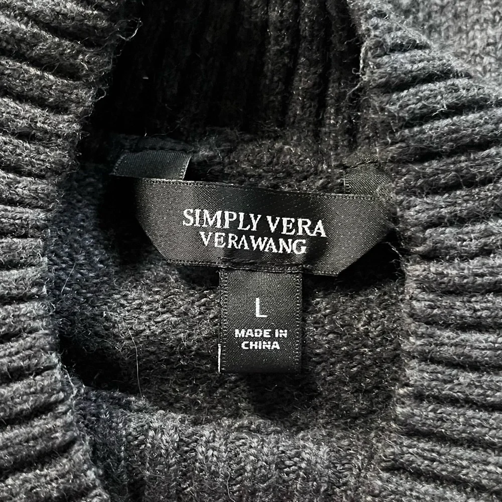 Simply Vera Crystal Neck Knit Layered Sweater, Size L - Picture 9 of 14